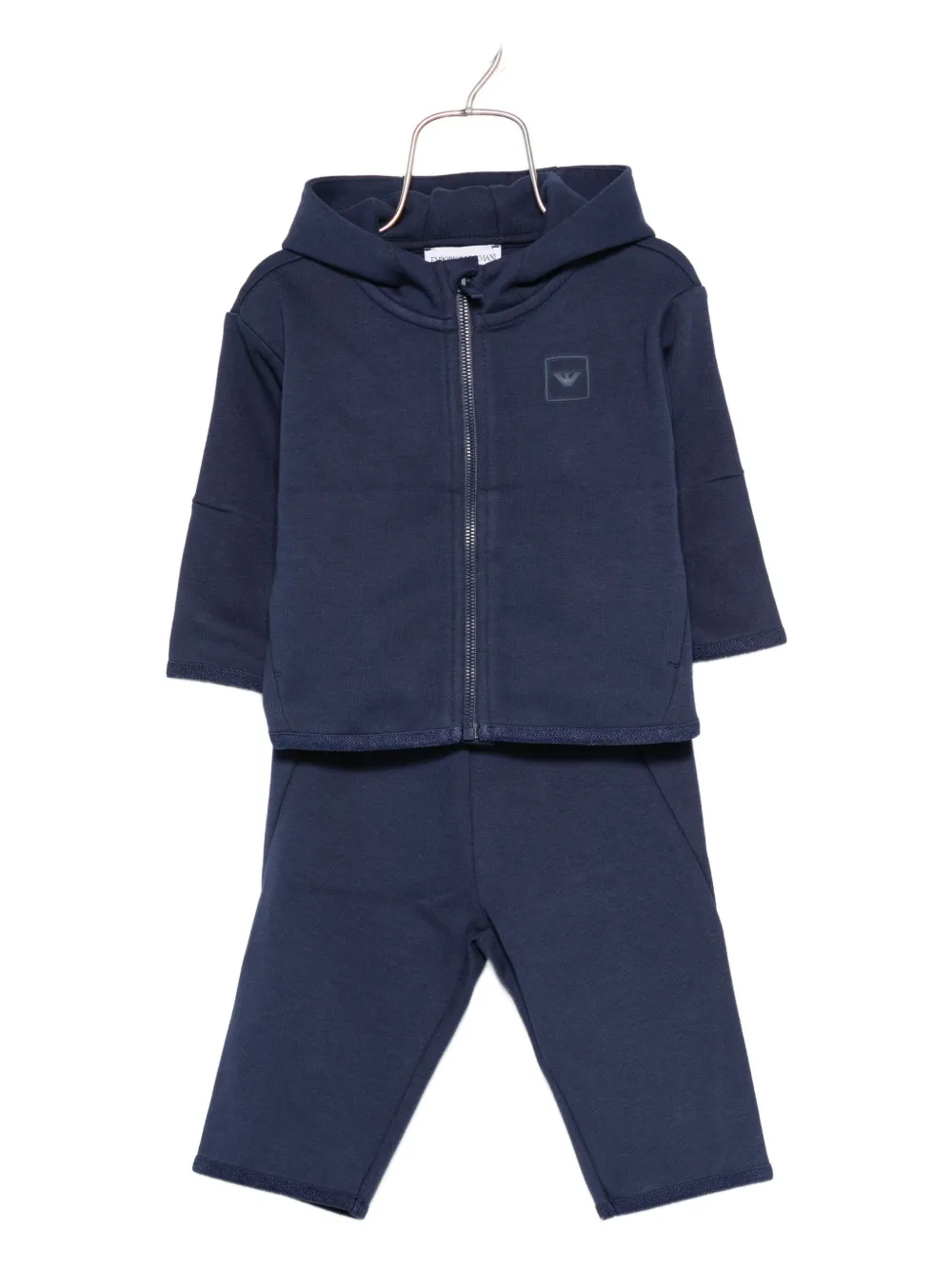 Emporio Armani Kids logo-appliqué hooded tracksuit set - Blu