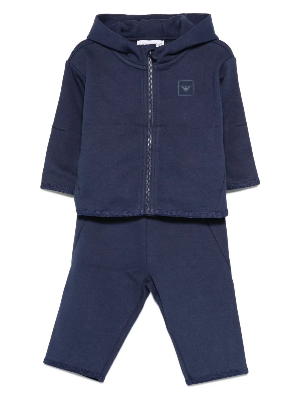 Emporio Ar i Kids logo-appliqué hooded tracksuit set Blauw