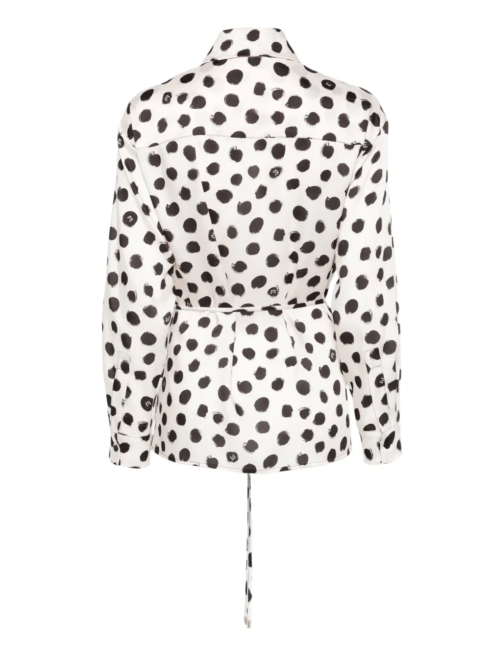 LIU JO Blouse met stippen en ceintuur Wit