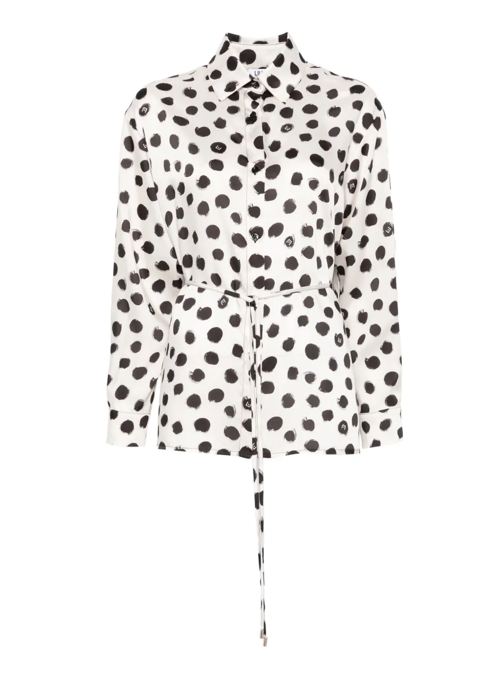 LIU JO Blouse met stippen en ceintuur Wit