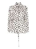 LIU JO polka-dot belted shirt - White