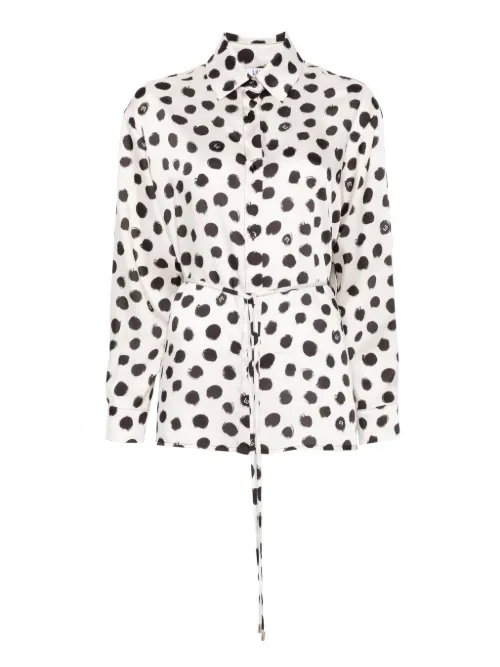 Chemise ceinturée à pois - LIU JO - Modalova