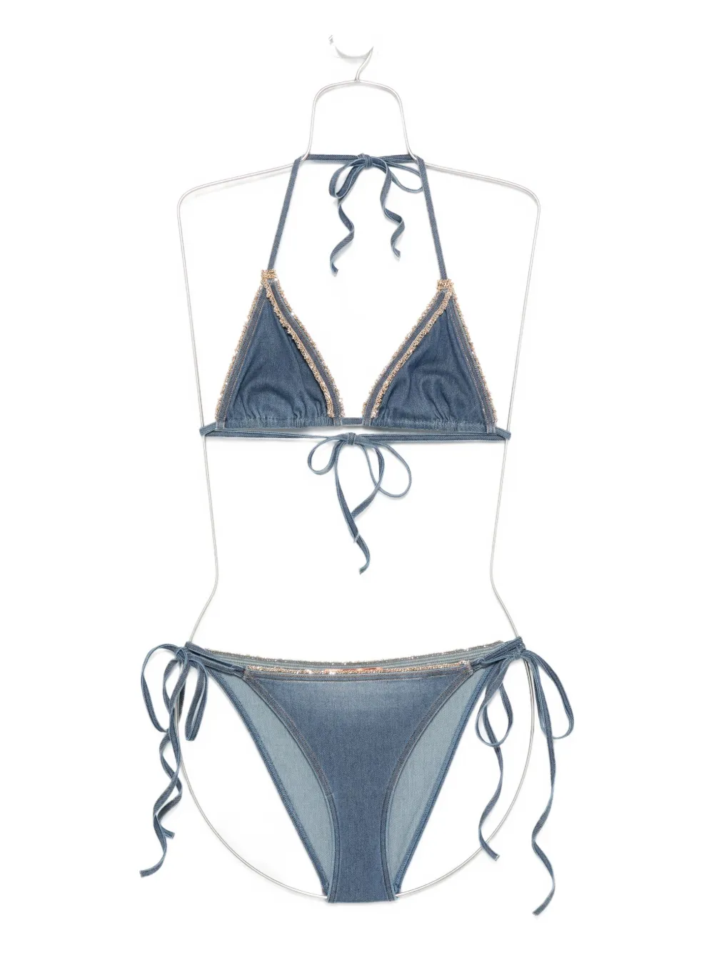 Ermanno Scervino triangle fringed bikini - Blu