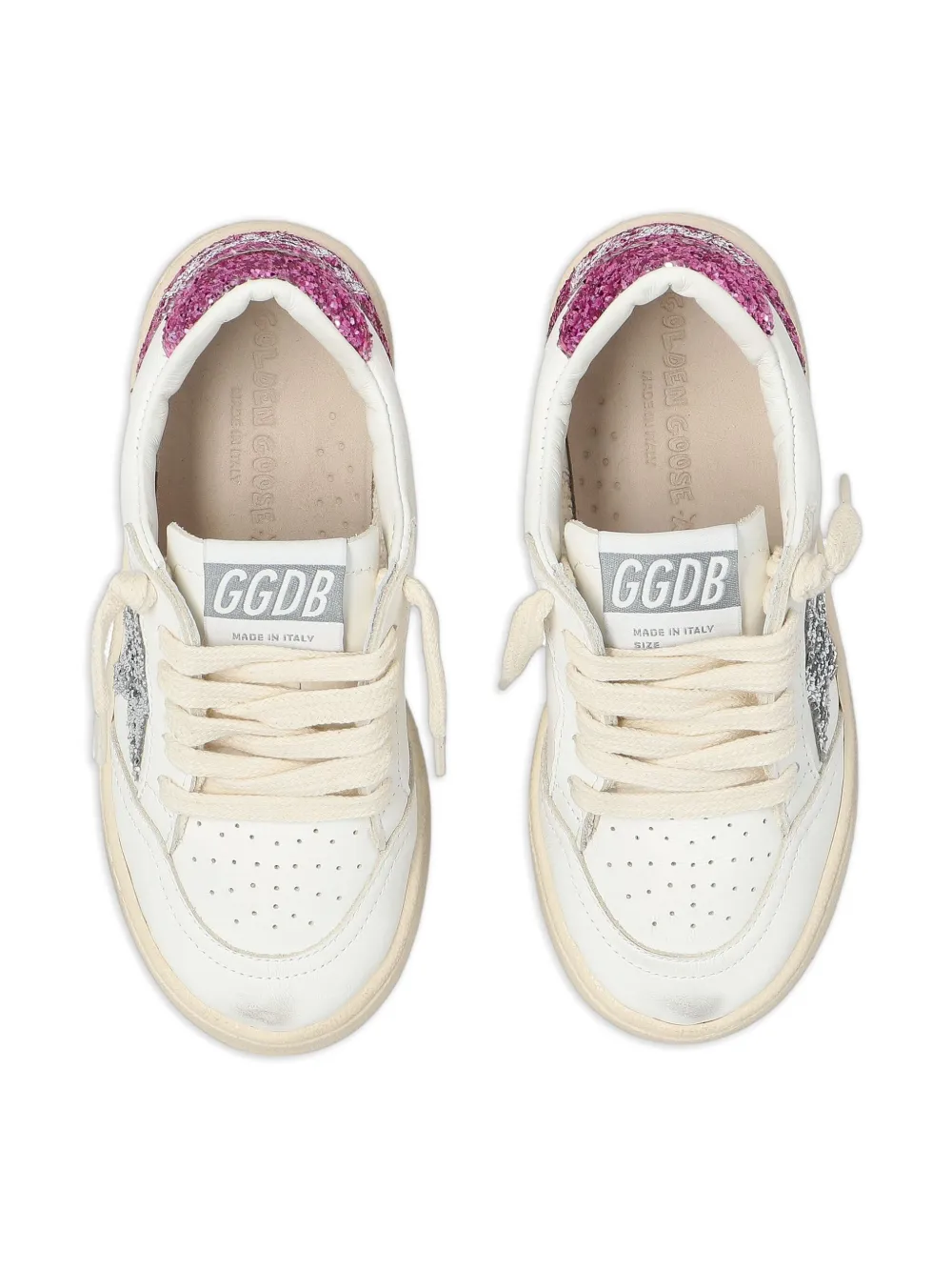 Golden Goose Kids Ball Star glitter-star sneakers White