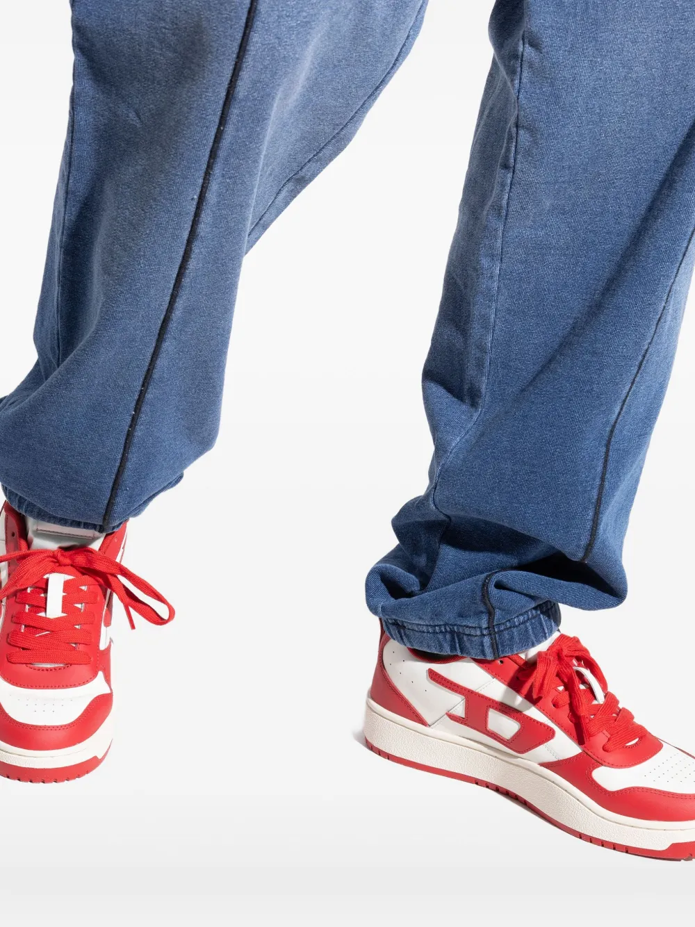 Diesel S-Ukiyo leren sneakers met logodetail Rood