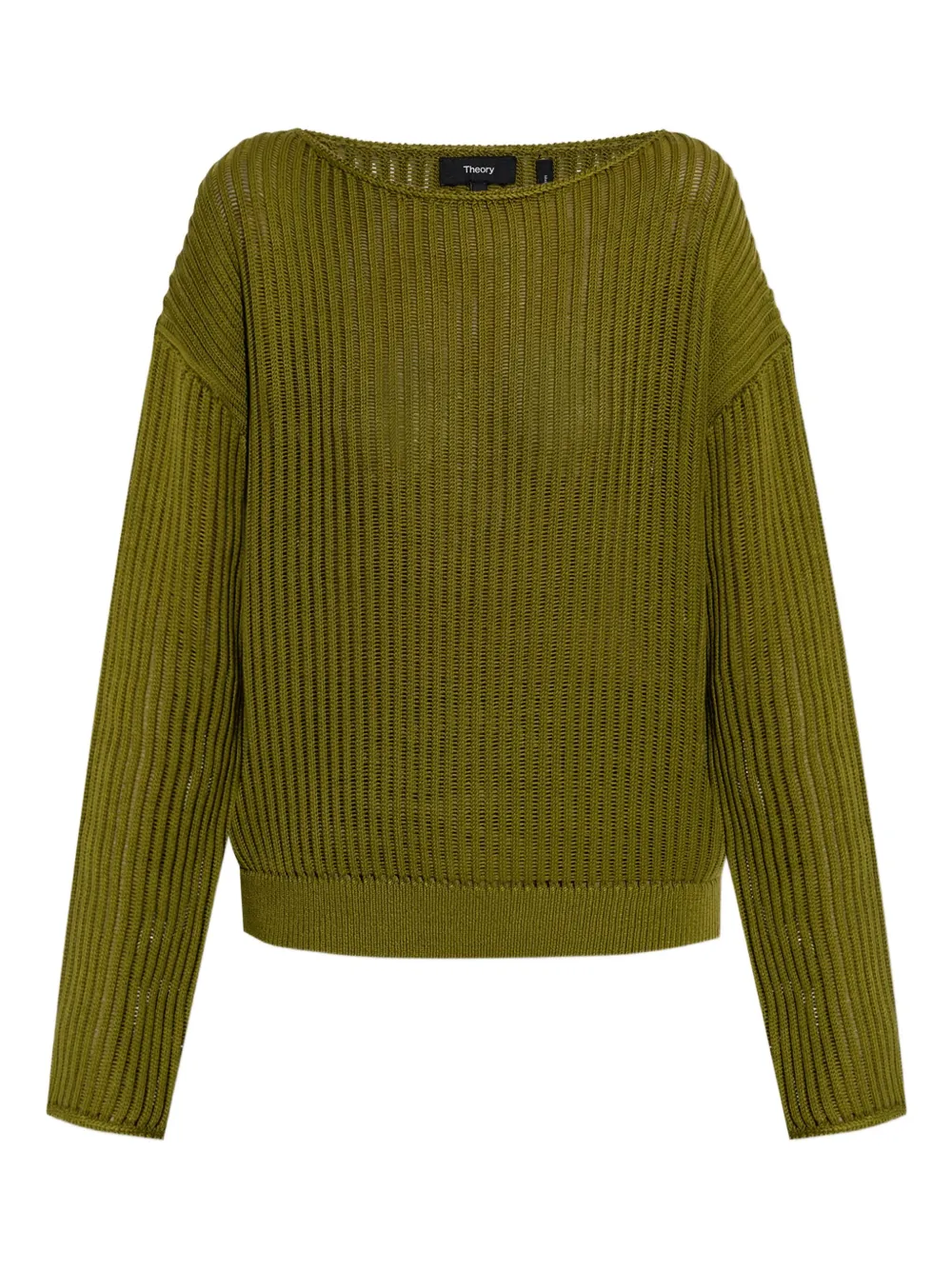 Theory ribbed pima cotton sweater Groen