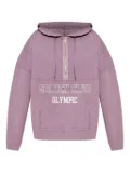 Golden Goose quilted-panel half-zip hoodie - MAUVE