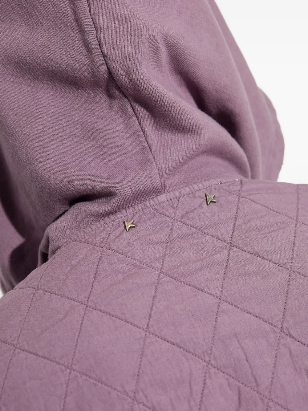 Golden Goose Hoodie met gewatteerd vlak en halve rits MAUVE