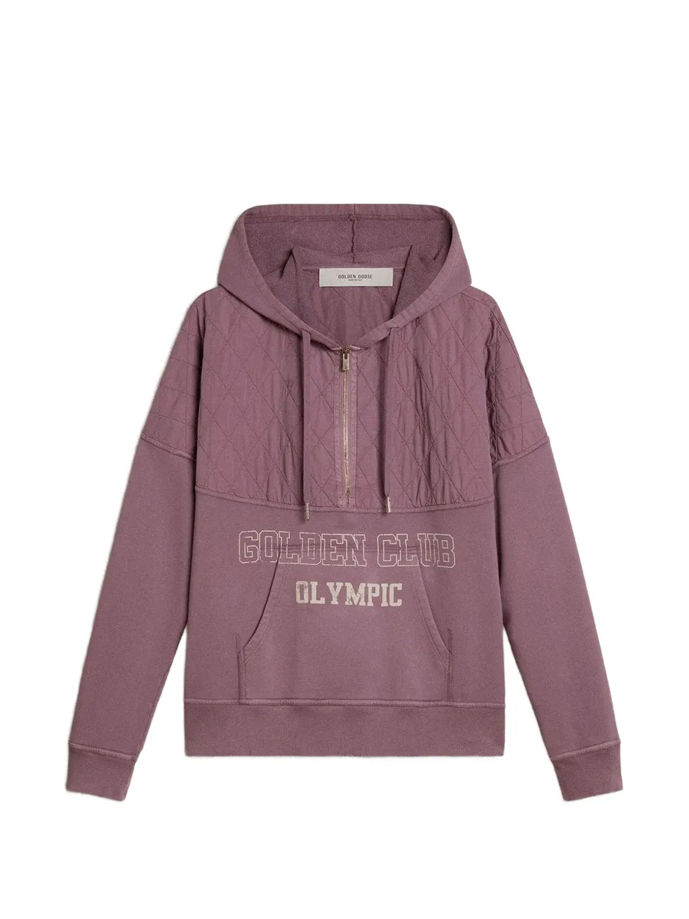 Golden Goose Hoodie met gewatteerd vlak en halve rits 45177