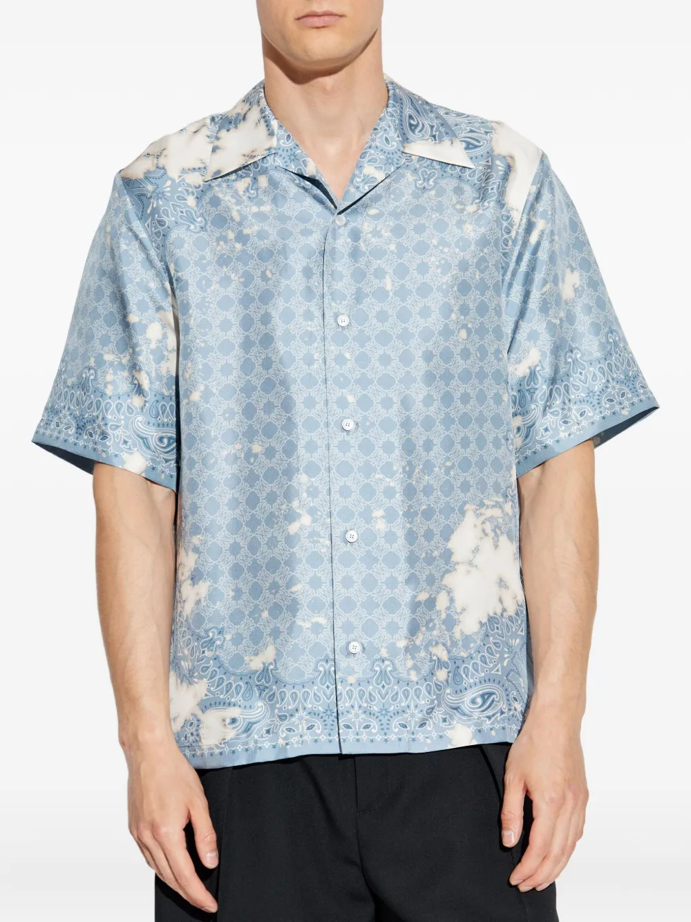 AMIRI short-sleeved silk shirt Blauw