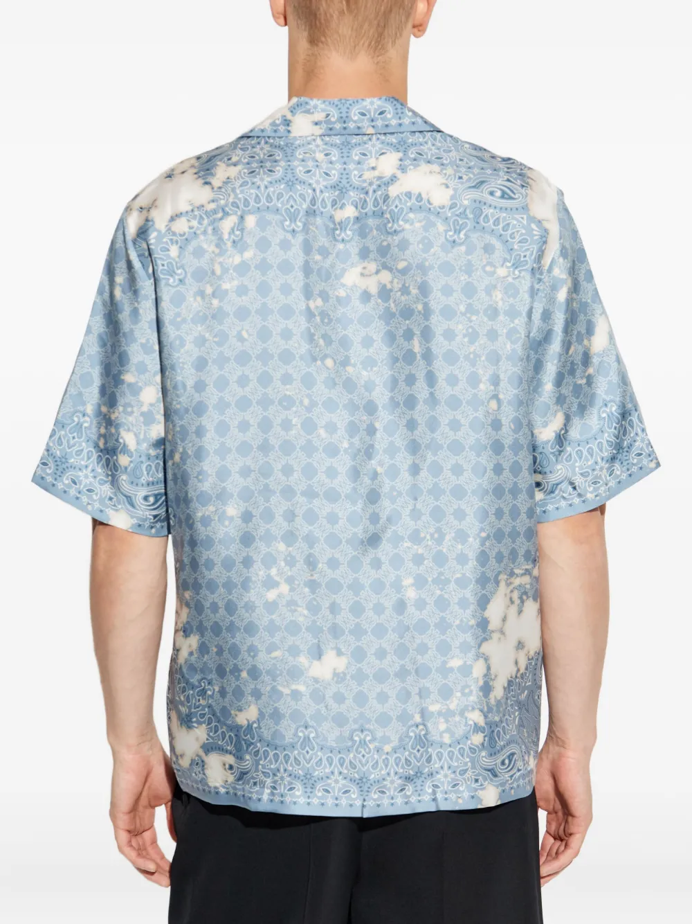 AMIRI short-sleeved silk shirt Blauw