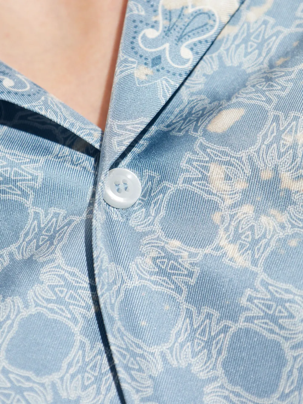 AMIRI short-sleeved silk shirt Blauw