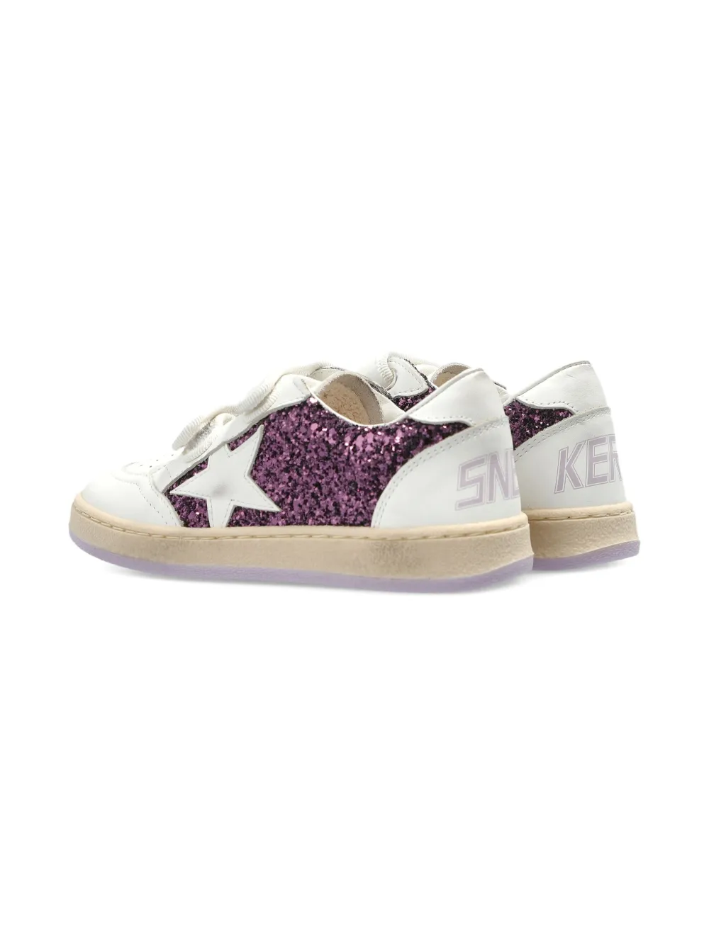 Golden Goose Kids Ball Star glitter-panelled sneakers White