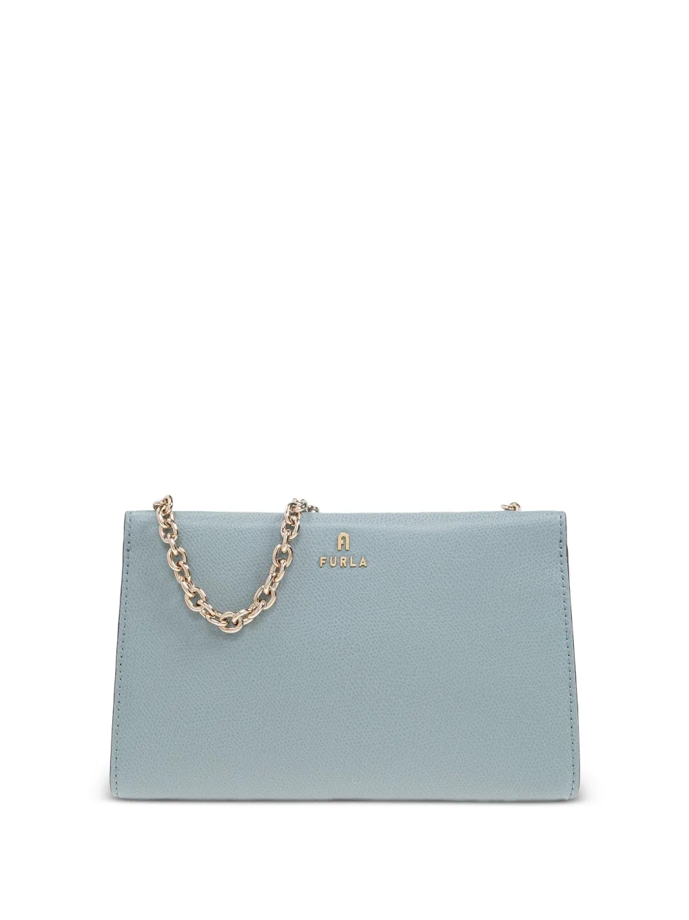 Furla Leren shopper met kettingband Blauw