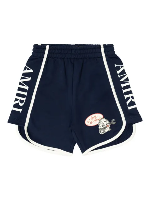 AMIRI KIDS logo-detail side-striped shorts