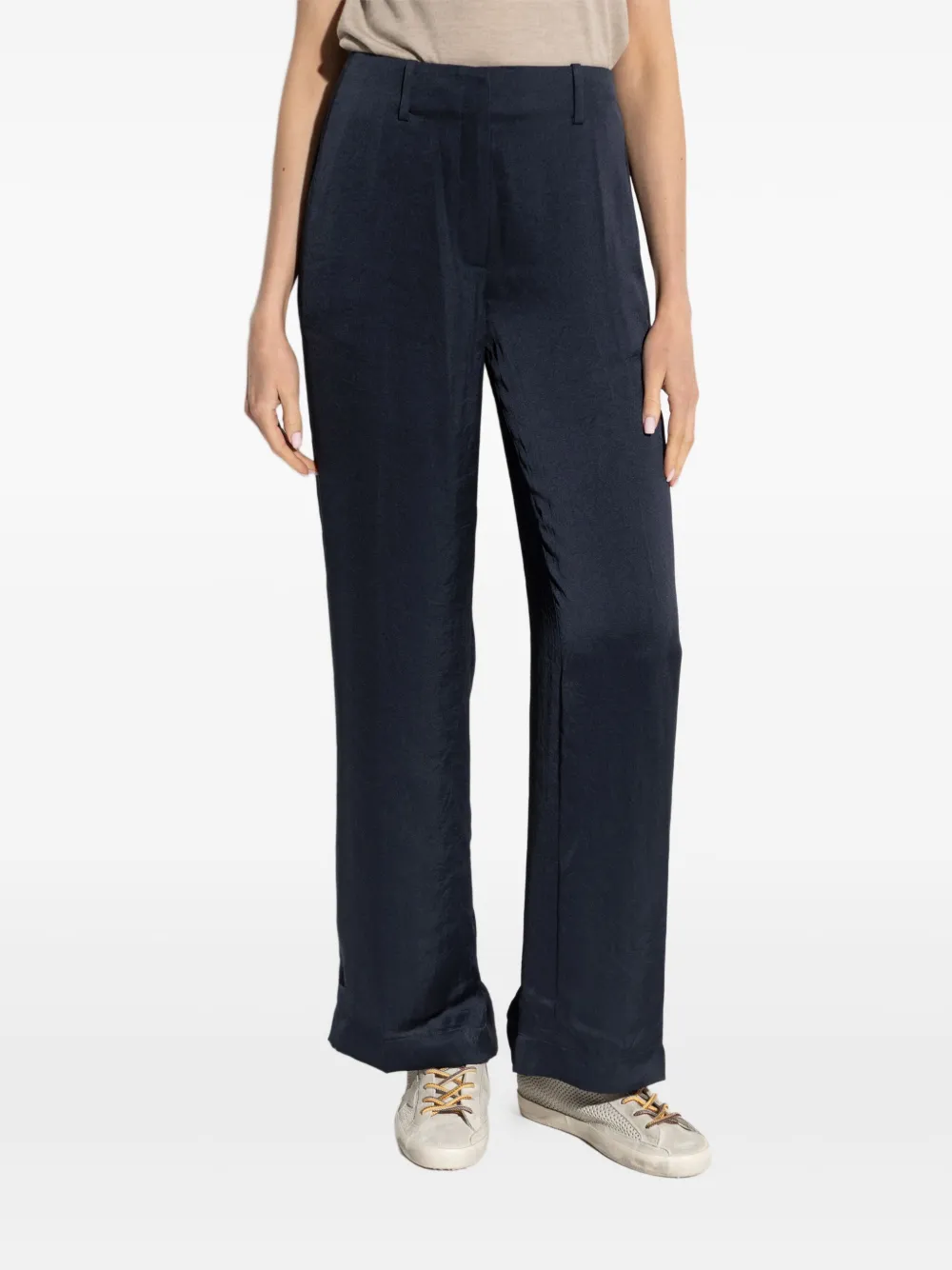 Theory Satijnen pantalon Blauw