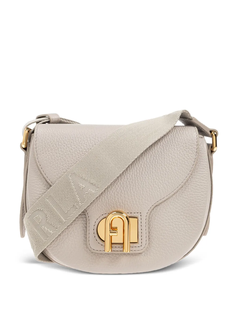 Furla Lotus leather logo-strap mini bag Grijs