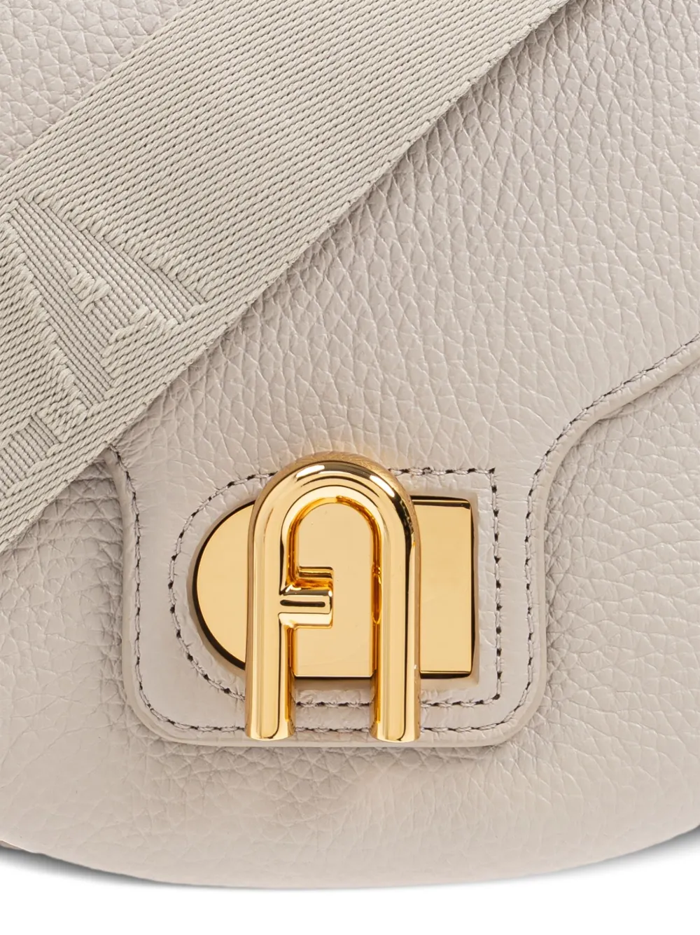 Furla Lotus leather logo-strap mini bag Grijs