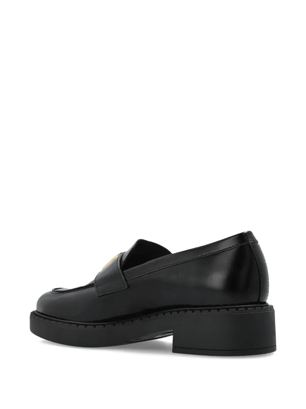 Furla platform leather loafers NERO