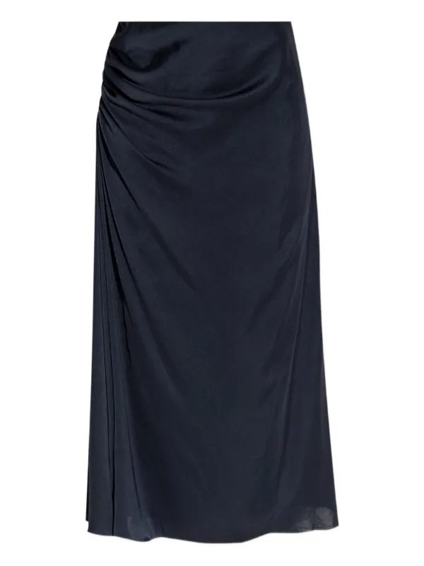 Theory Draped Midi Skirt in Blue
