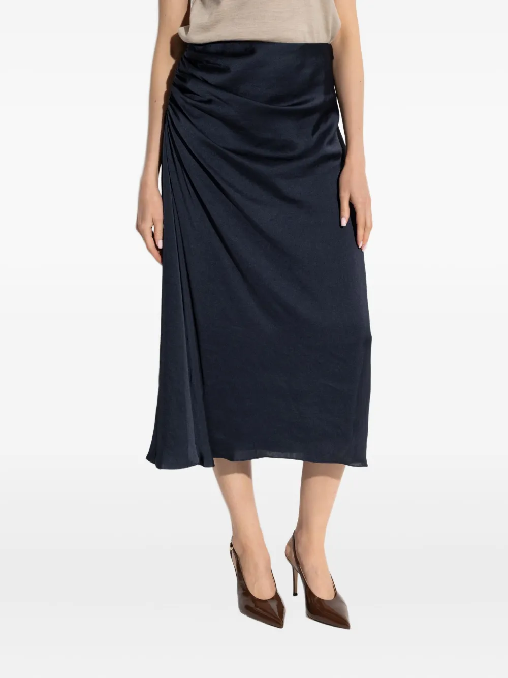 Theory Gedrapeerde midi-rok Blauw