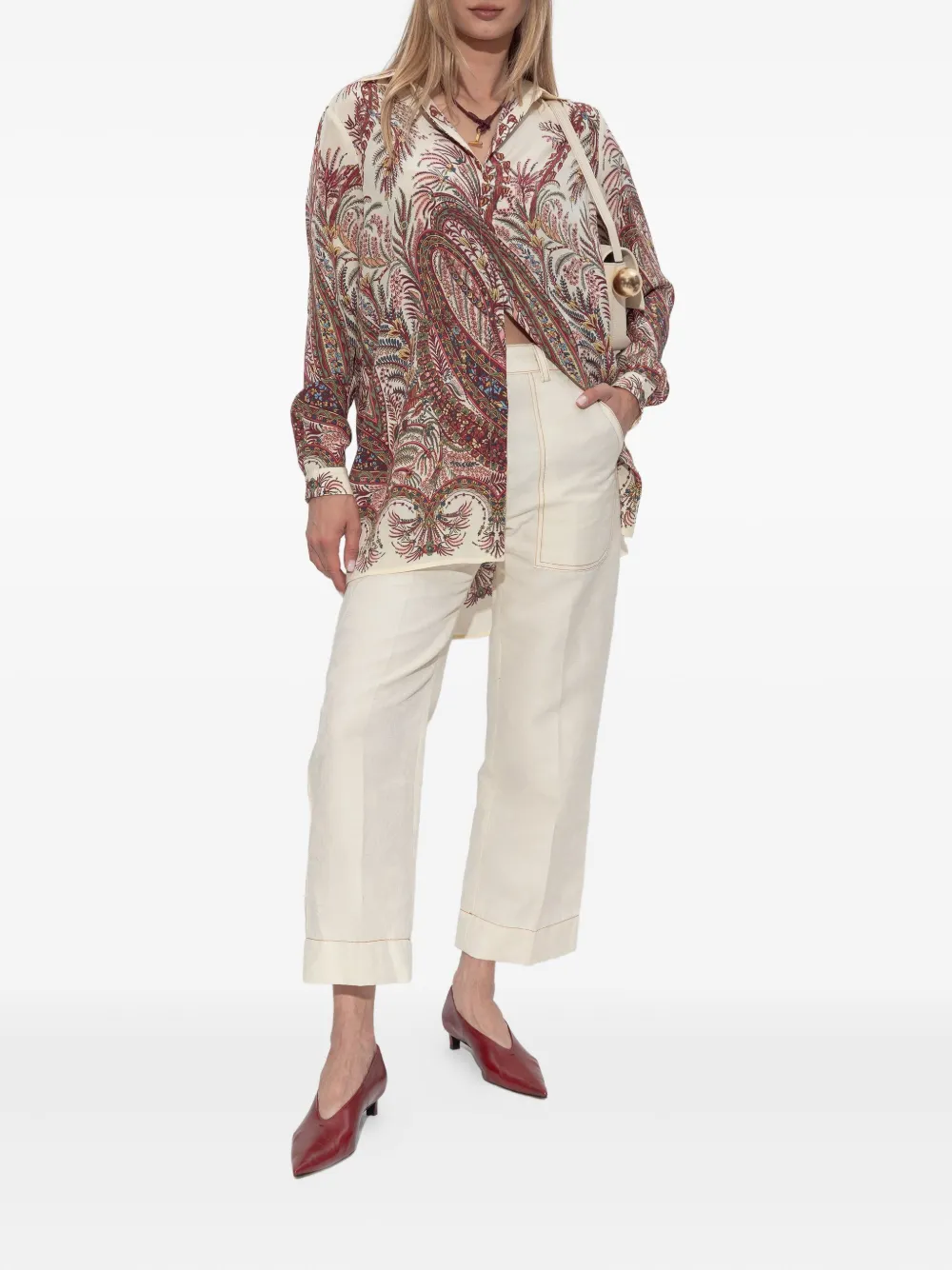 ETRO Blouse met paisley-print Beige