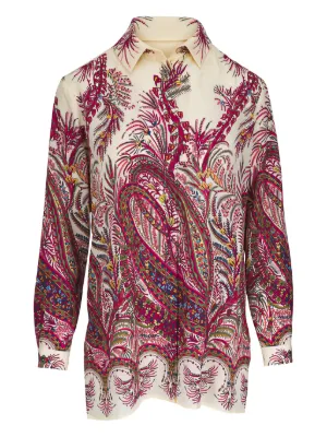 ETRO ペイズリー ラッフルブラウス | ニュートラル | FARFETCH JP