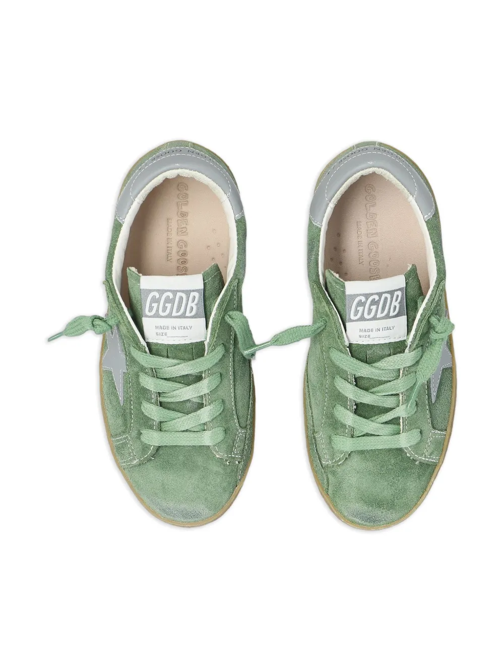 Golden Goose Kids Super-Star suede star sneakers Green