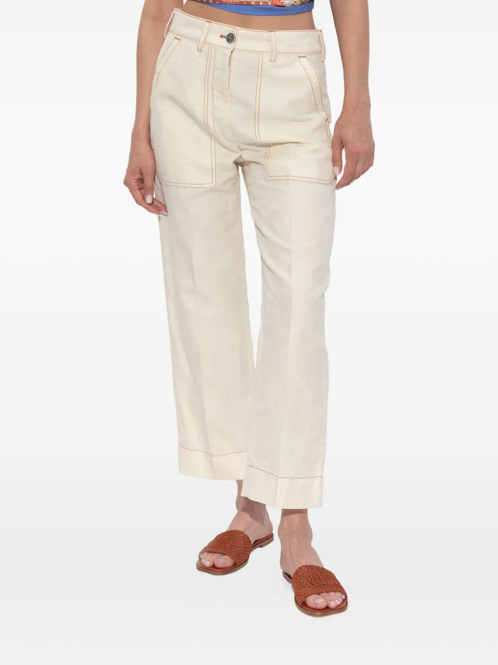 ETRO Broek met zakdetail Wit