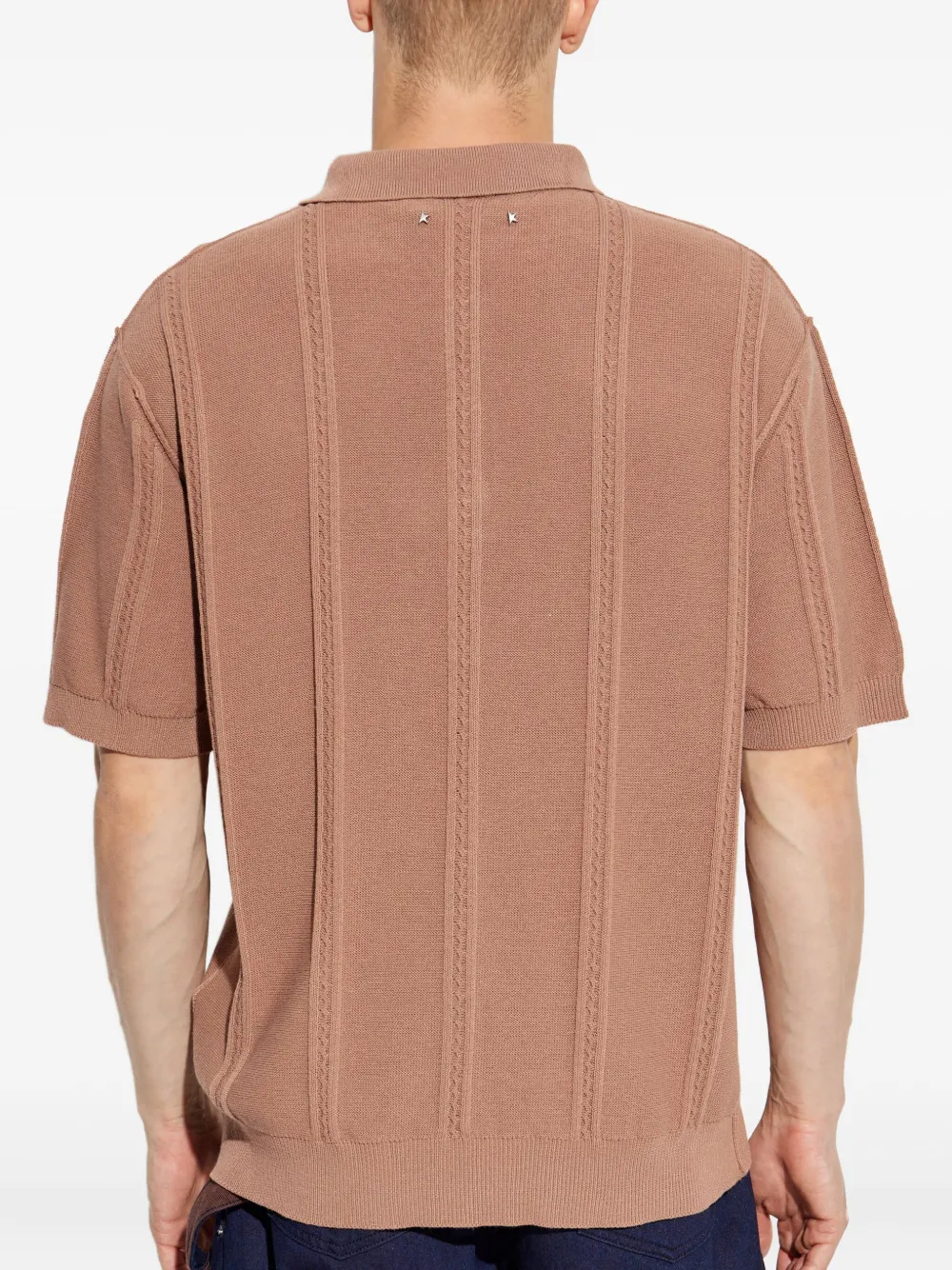 Golden Goose cable-knit polo shirt Beige