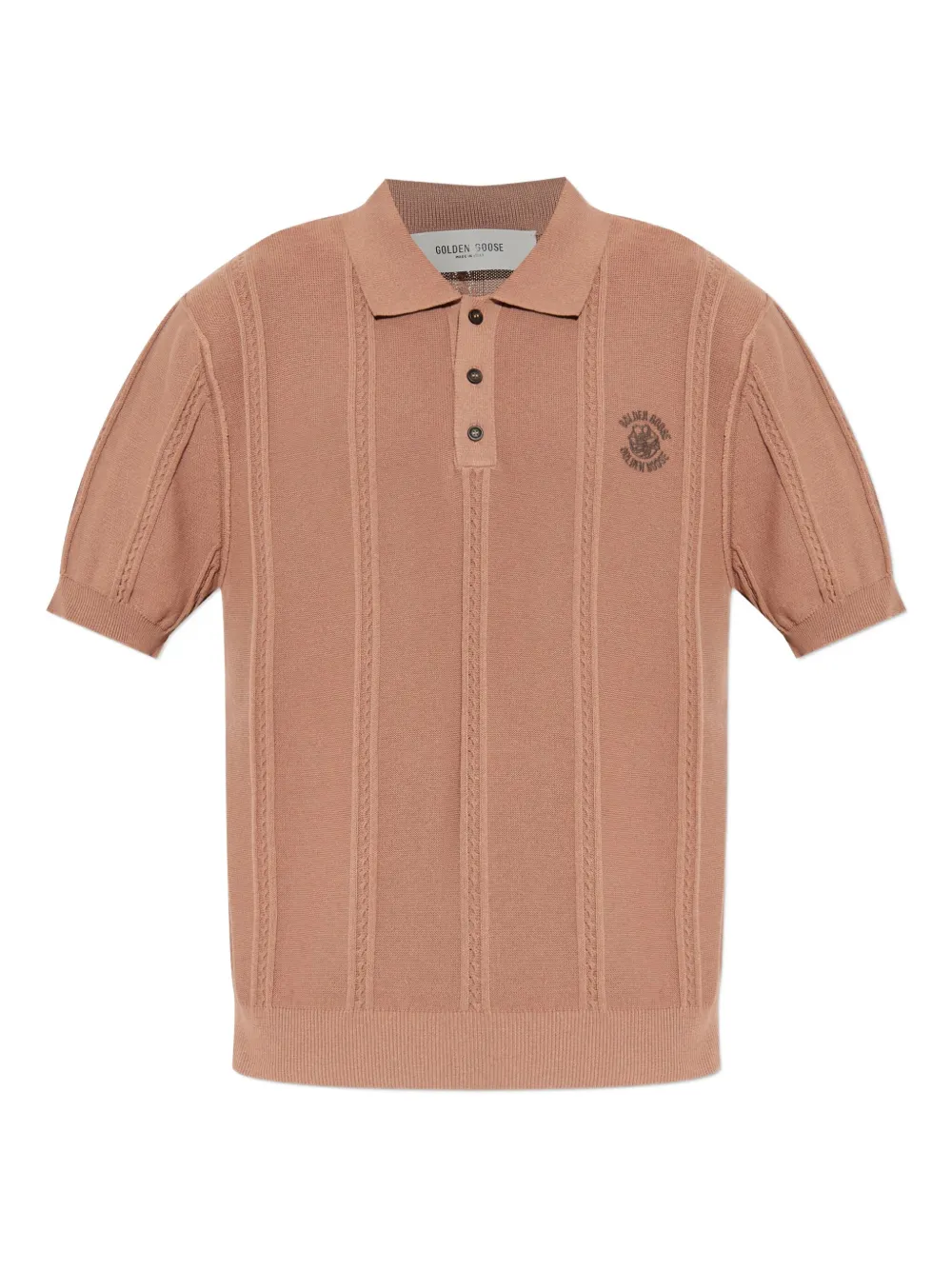 Golden Goose cable-knit polo shirt Beige