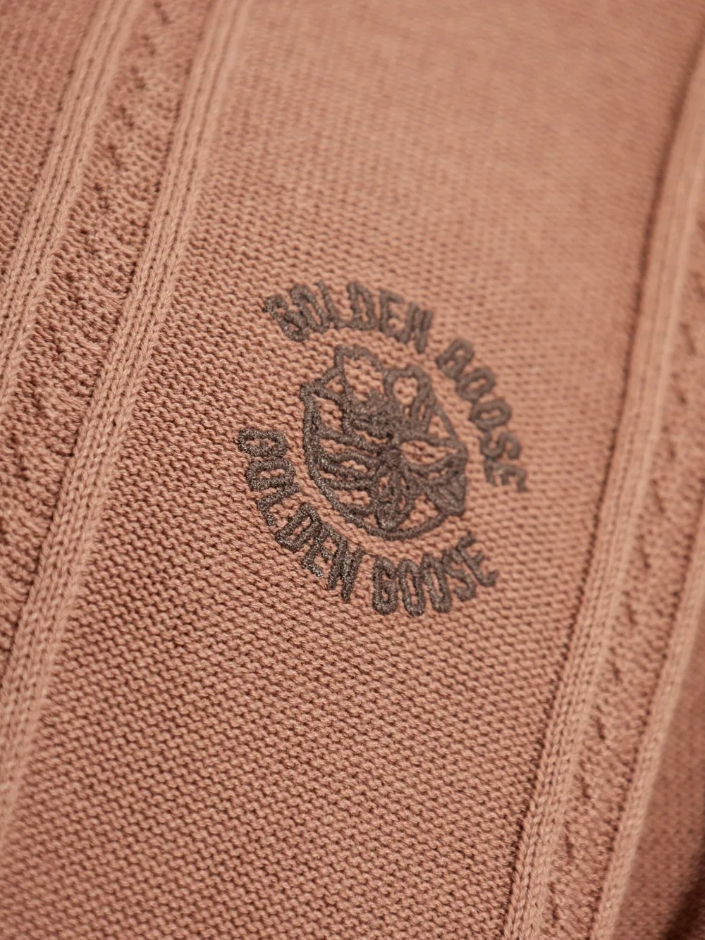 Golden Goose cable-knit polo shirt Beige
