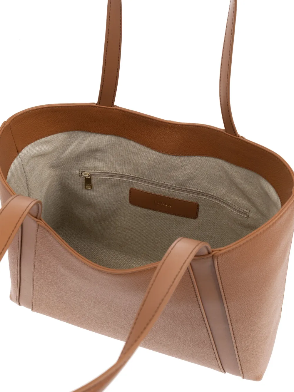 Furla Goccia shopper met leren vlakken en gesp Bruin
