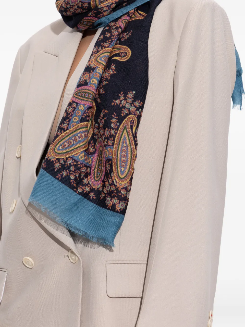 ETRO Sjaal met paisley-patroon Zwart