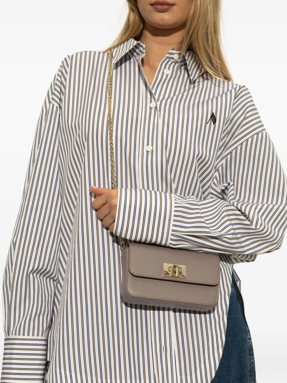 Furla 1927 leren crossbodytas Grijs