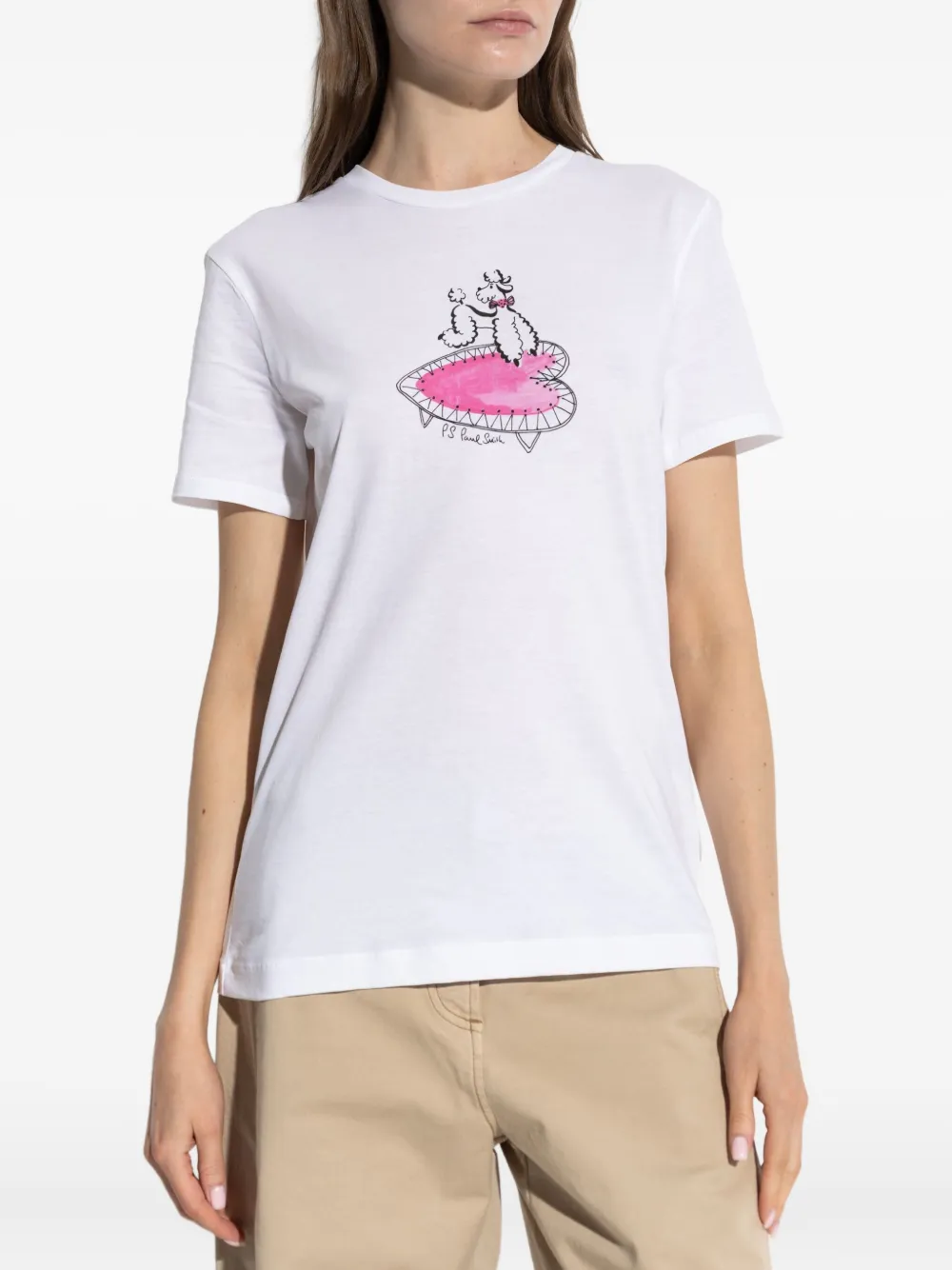 PS Paul Smith T-shirt met hondenprint Wit