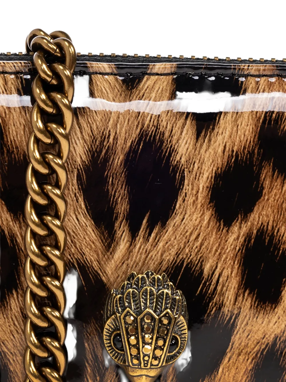 Kurt Geiger London leopard-print walllet on chain Bruin