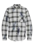 AMIRI frayed checked shirt - Grey