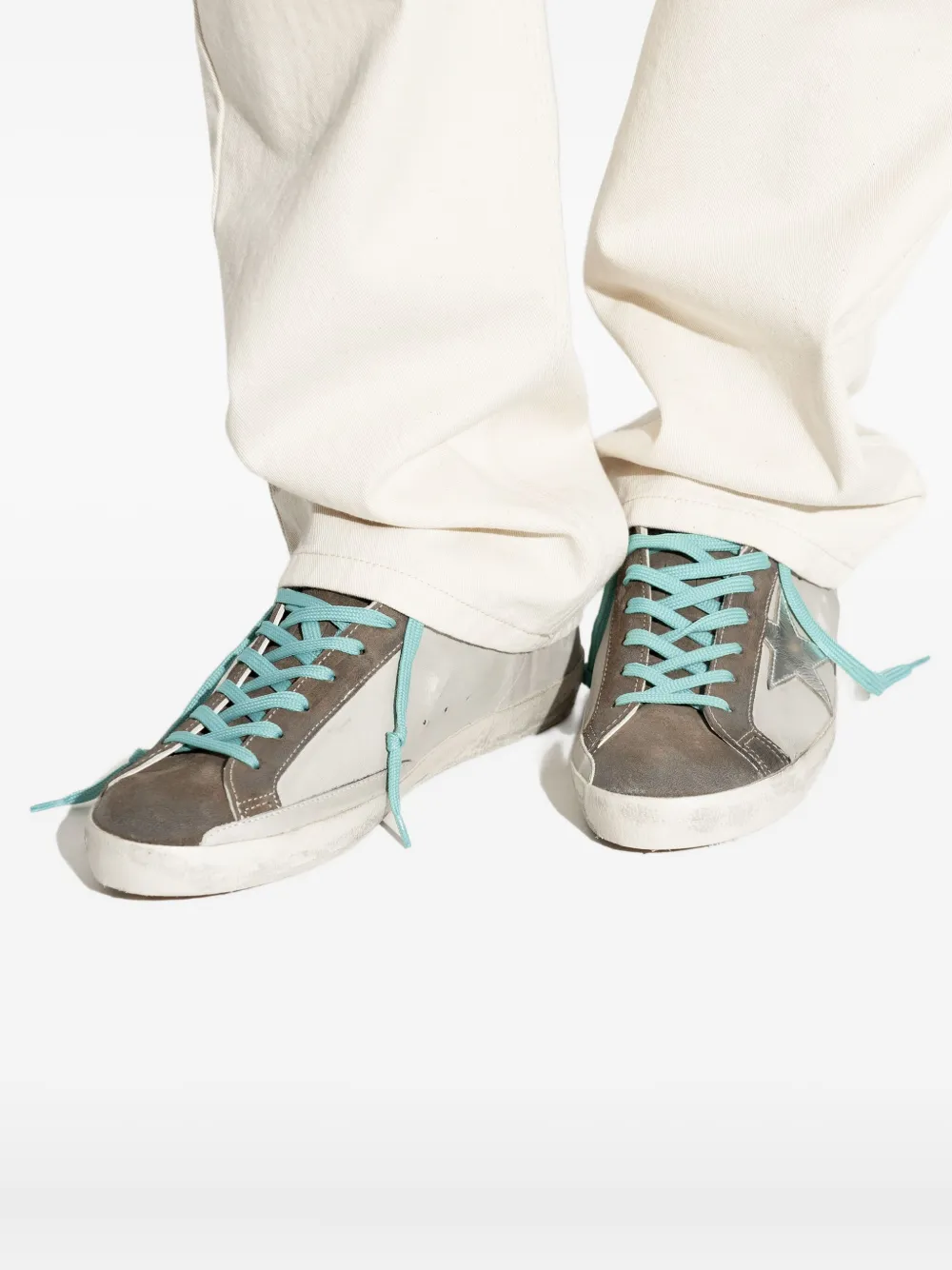 Golden Goose Super-Star distressed sneakers White