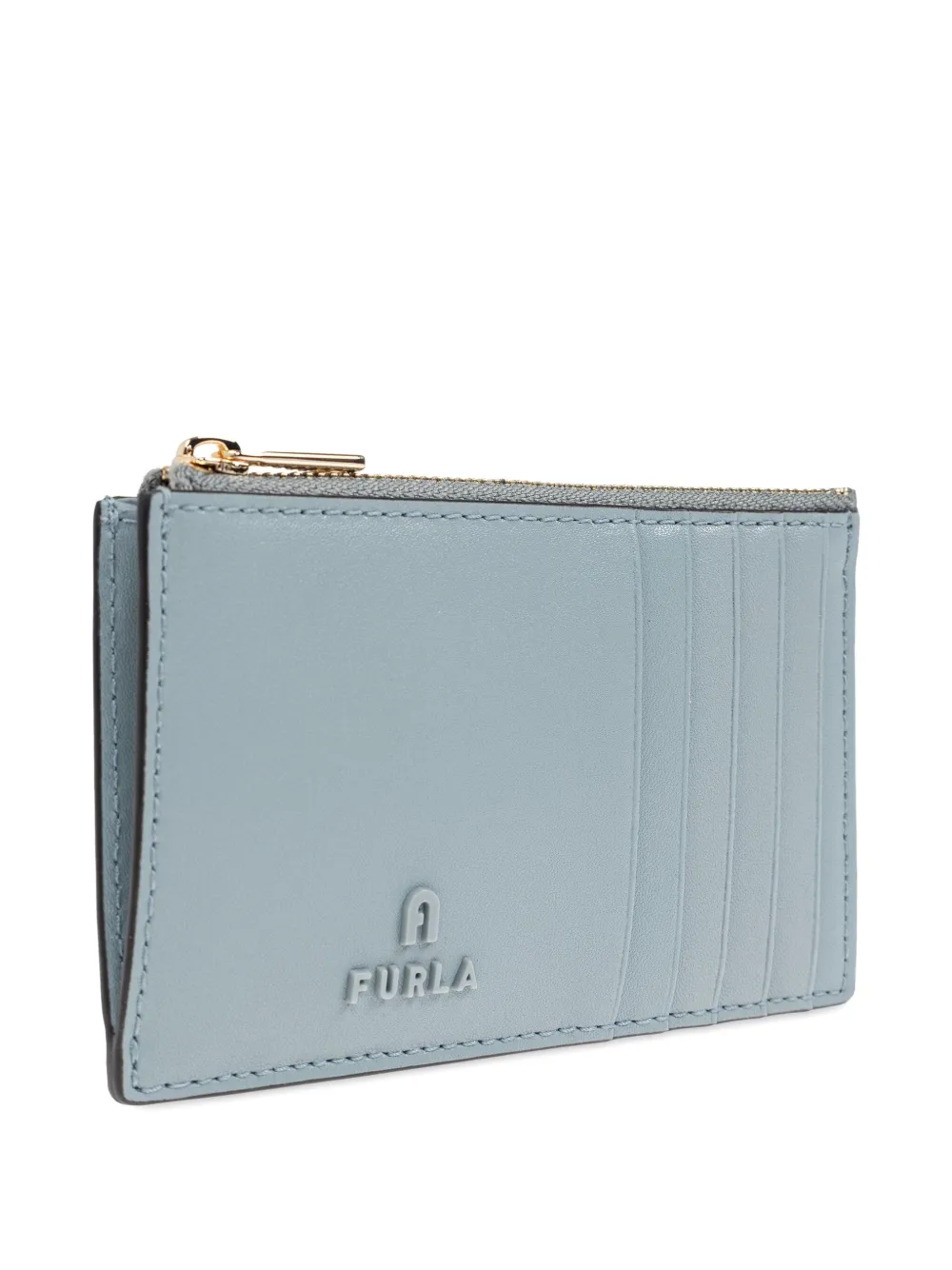 Furla zip bear-print cardholder Blauw