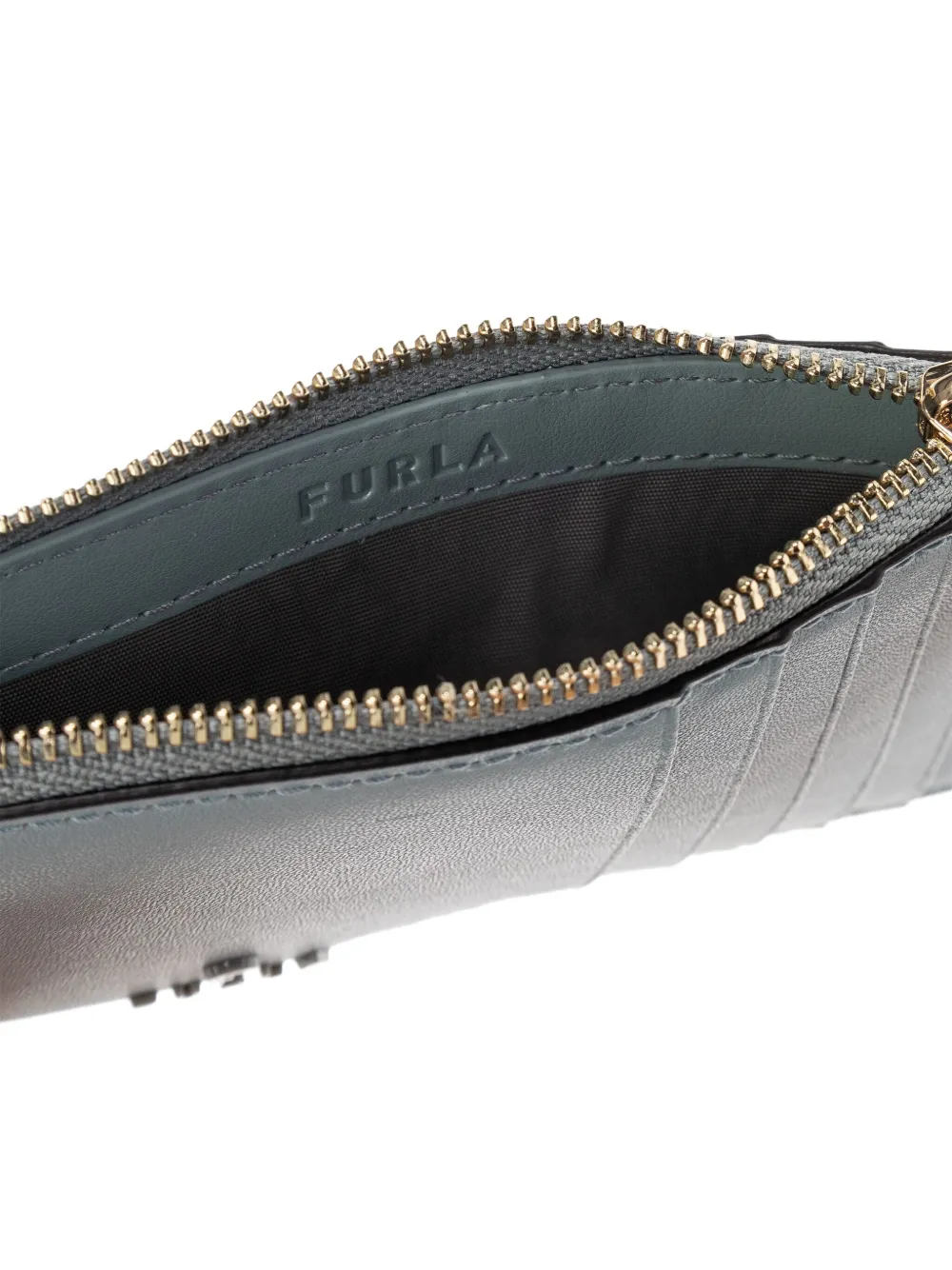 Furla zip bear-print cardholder Blauw