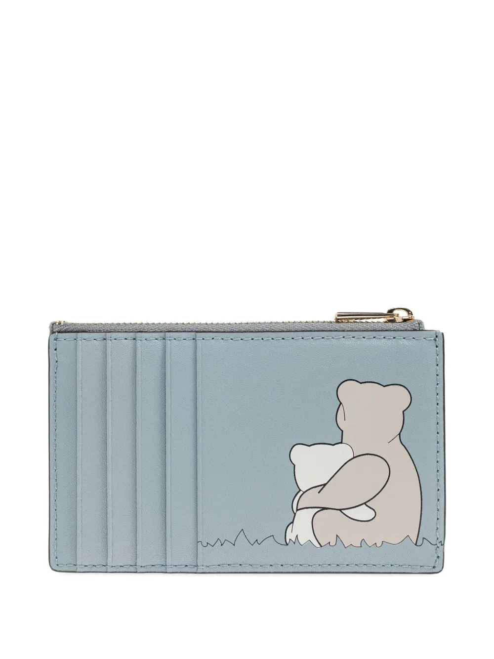 Furla zip bear-print cardholder Blauw
