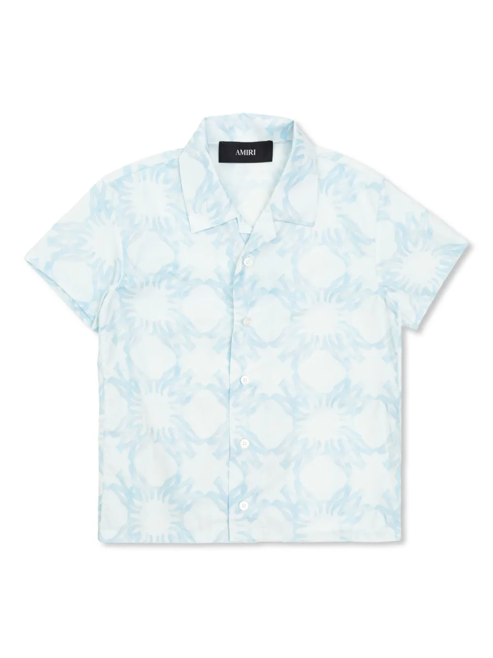 AMIRI KIDS short-sleeve patterned shirt Blauw