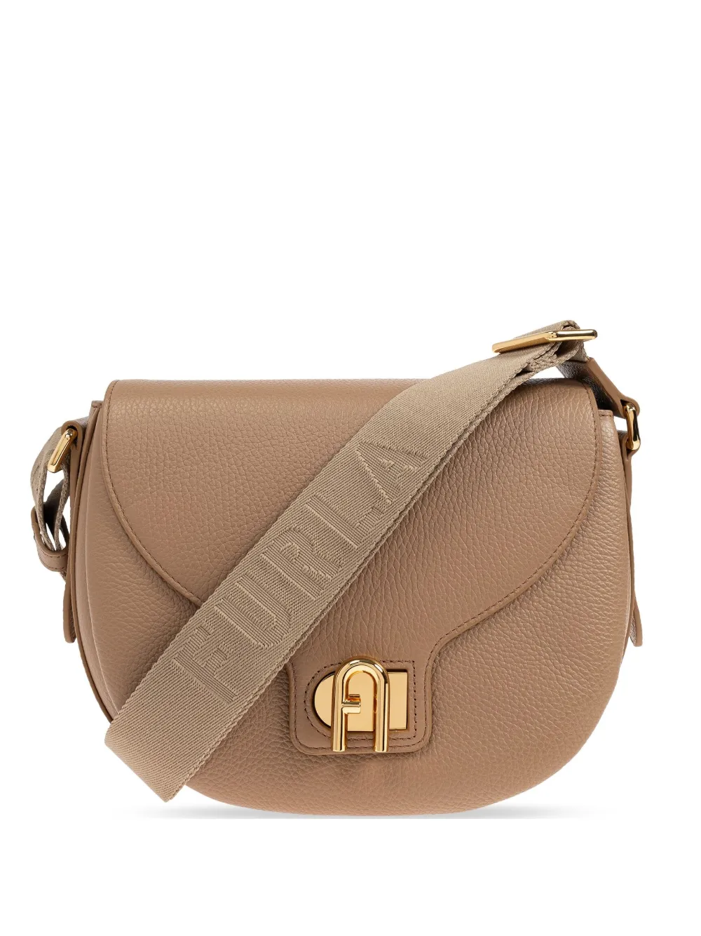 Furla Shopper met logoplakkaat Bruin