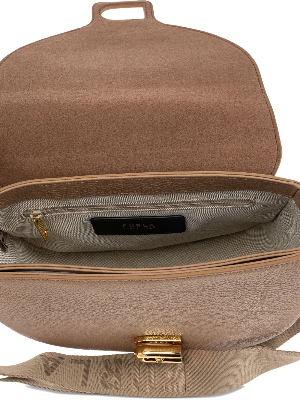 Furla Shopper met logoplakkaat Bruin