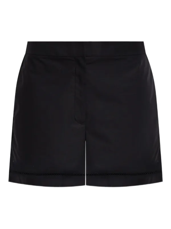 Theory Eyelet-detail Poplin Shorts in Black