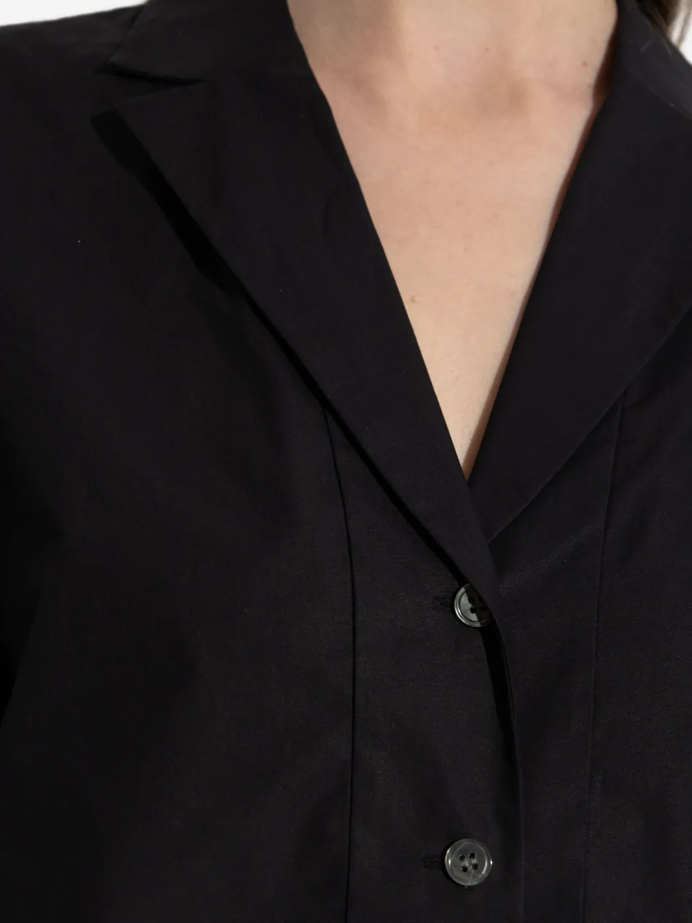 Theory Blouse met kraag en korte mouwen Zwart