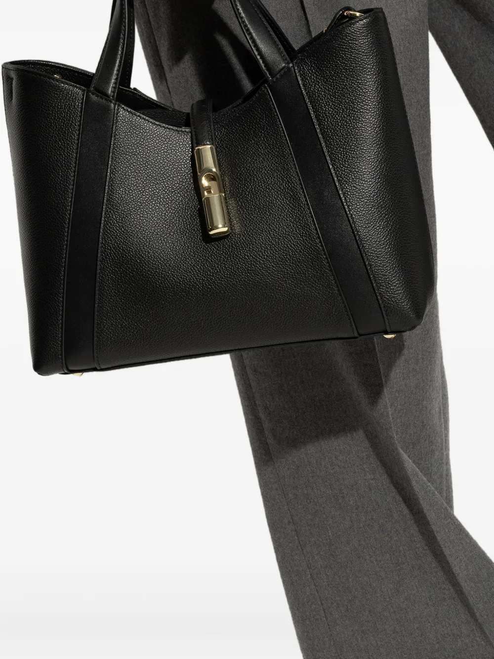 Furla Leren shopper Zwart