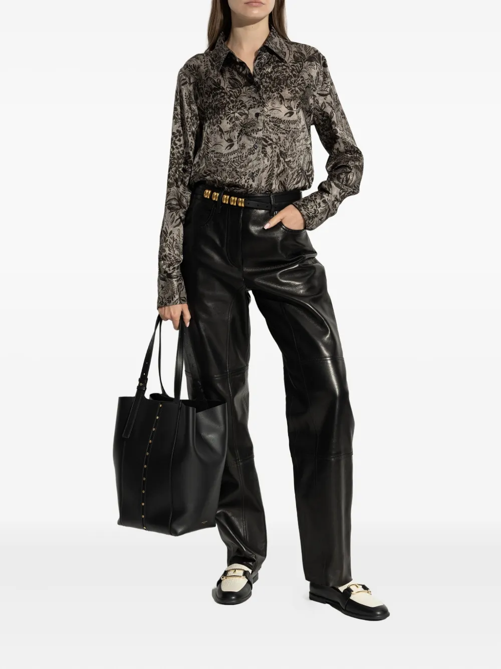 Furla Leren loafers Zwart