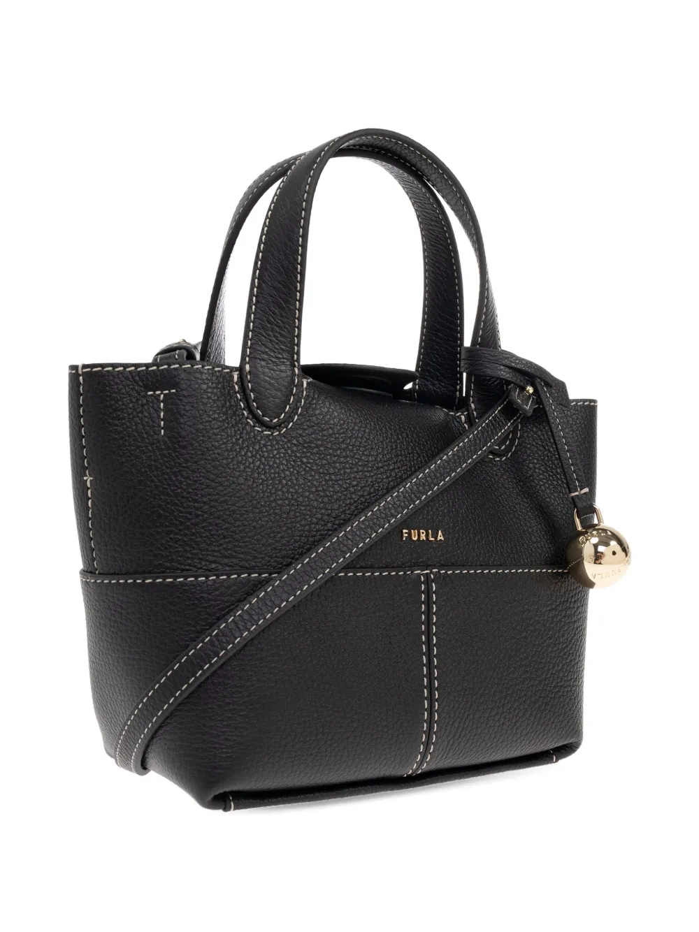 Furla Kleine Primrose leren tas met handgreep Zwart